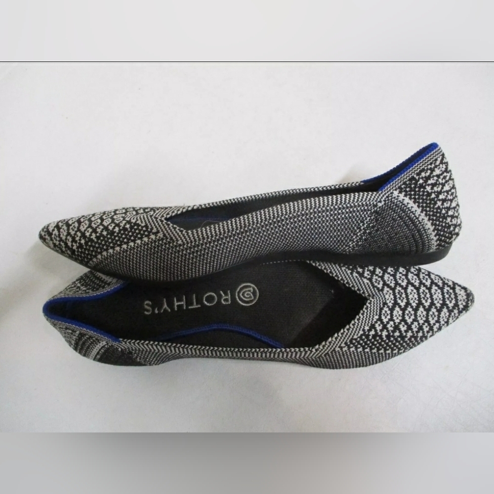 Rothys The Point Retired Black White Python Washa… - image 2